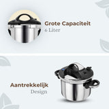 Smile Multifunctionele Snelkookpan 6 Liter - Pressure Cooker - Inductie - RVS