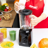 MPM Blender met Glazen Kan 1,5 Liter en RVS Messen - Puls-functie - 750W - Zwart