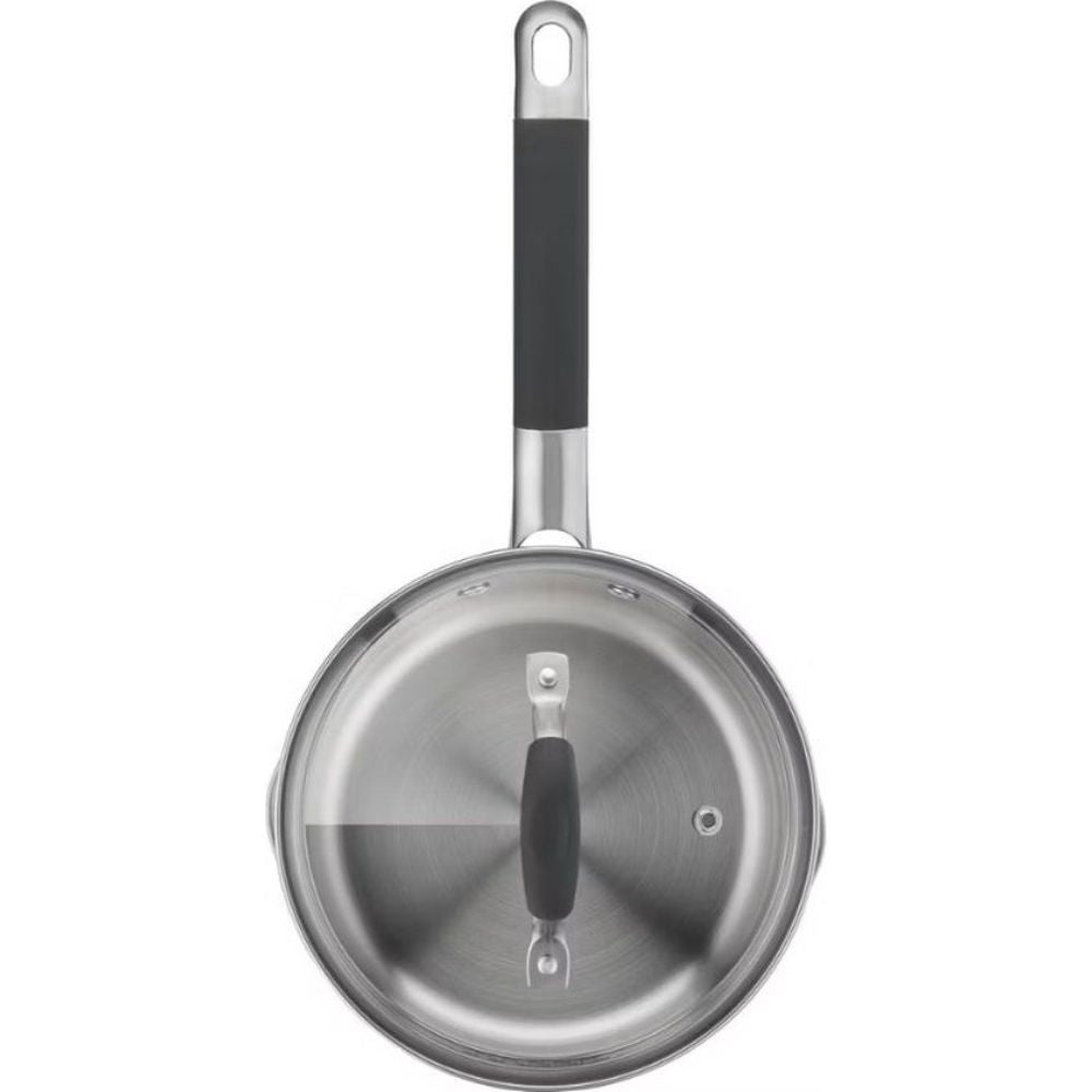 Tefal Illico Steelpan met Deksel - 1.7 liter - Ø18cm - Inductie - Schenktuiten & Stoomgaatjes - RVS - Zilver