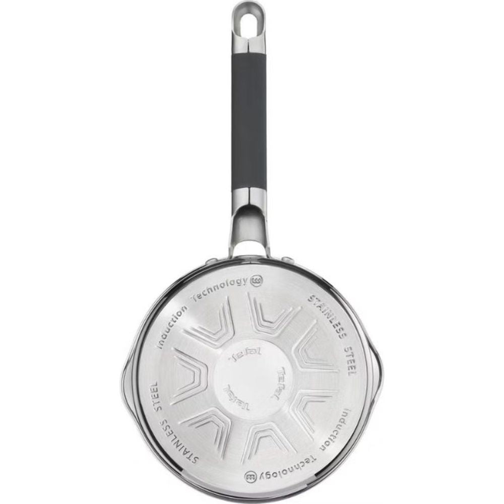 Tefal Illico Steelpan met Deksel - 1.7 liter - Ø18cm - Inductie - Schenktuiten & Stoomgaatjes - RVS - Zilver