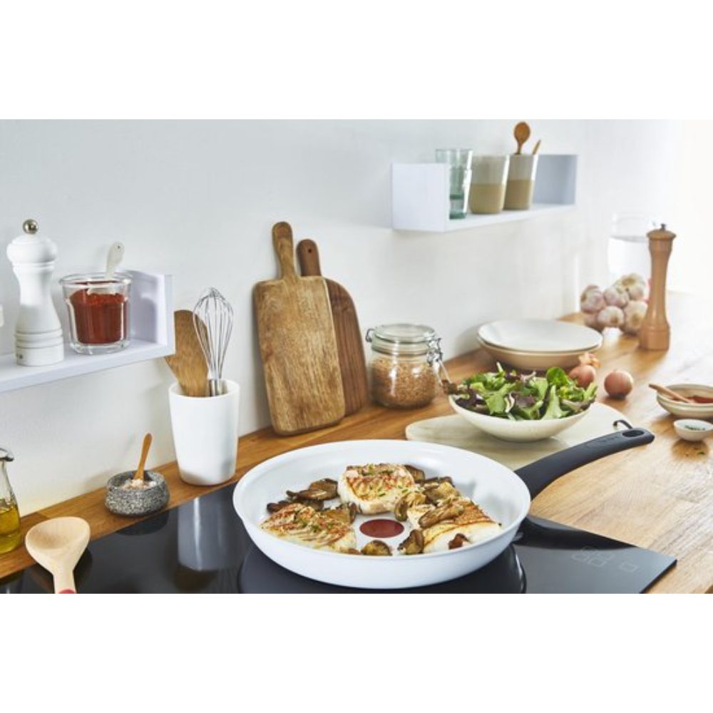 Tefal Ceramic Control Koekenpannenset - Ø24/28cm - Aluminium - Inductie - Wit