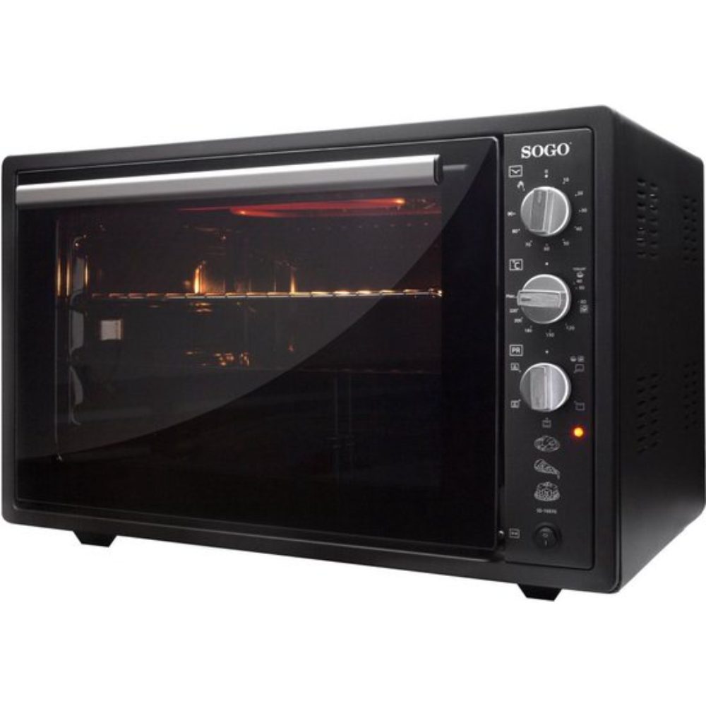 SOGO Vrijstaande Oven XXL - 70 Liter - 1840W - met Bakplaat, Grill en Spit