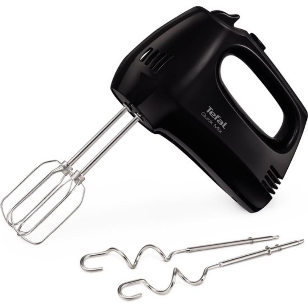 Tefal Quick Mix Handmixer - RVS Gardes en Kneedhaken - 300W - Zwart