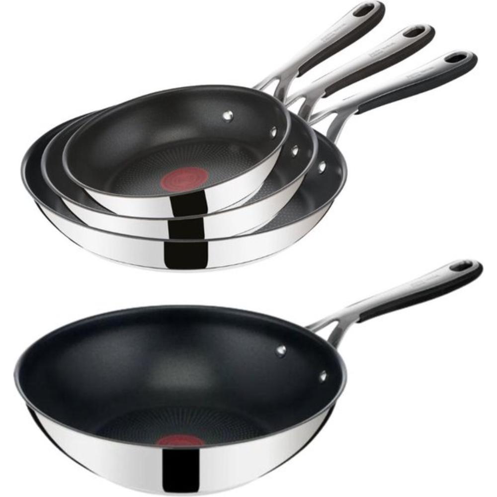 Tefal Jamie Oliver Pannenset - Koekenpannen Ø20/24/28cm + Wokpan Ø28cm - RVS