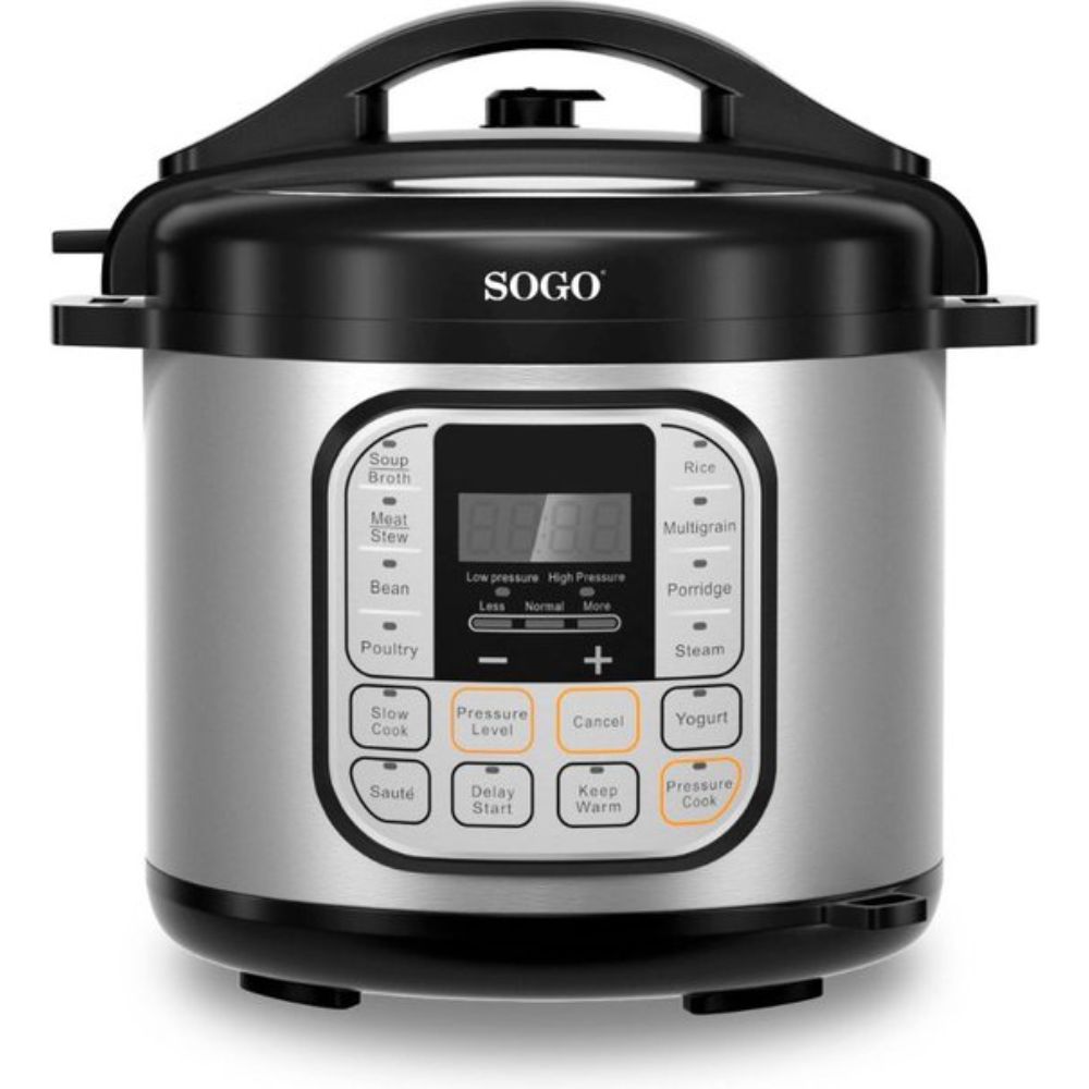 SOGO Multicooker - 12 Kookfuncties - 6 Liter - Rijstkoker - Stoomkoker - Zilver