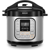 SOGO Multicooker - 12 Kookfuncties - 6 Liter - Rijstkoker - Stoomkoker - Zilver