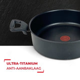 Tefal Hard Titanium Pro Hapjespan met Deksel - Ø28cm - Inductie - Aluminium - Zwart