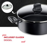 Tefal Hard Titanium Pro Hapjespan met Deksel - Ø28cm - Inductie - Aluminium - Zwart