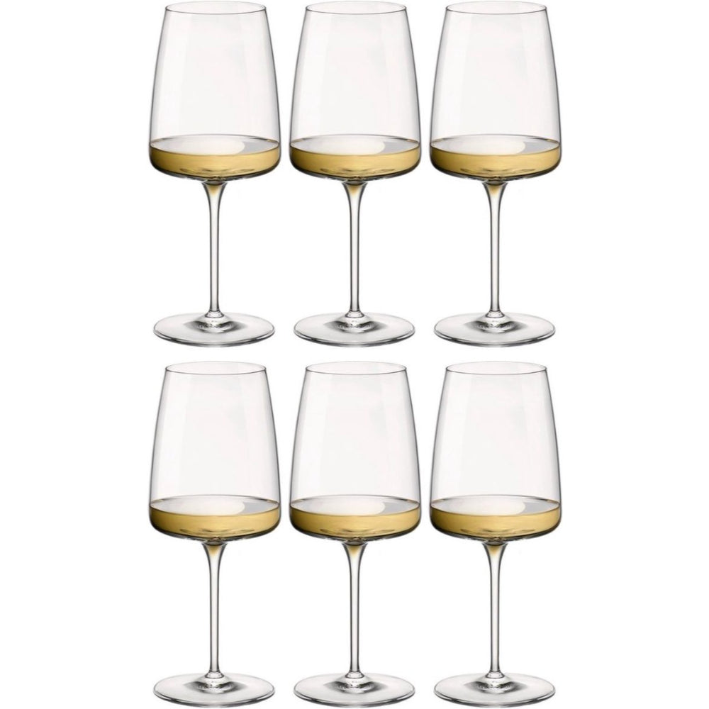 Bormioli Rocco Witte Wijnglazen Nexo - Set van 6 Wijnglazen - Kristalhelder Glaswerk - Vaatwasserbestendig