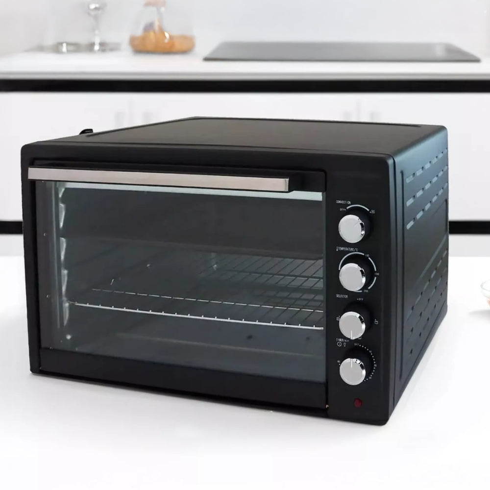 DCG Vrijstaande Oven XXL - 80 liter - 2800 Watt - Hetelucht - Met Bakplaat en Grillplaat - tot 230°C - Timer - Zwart