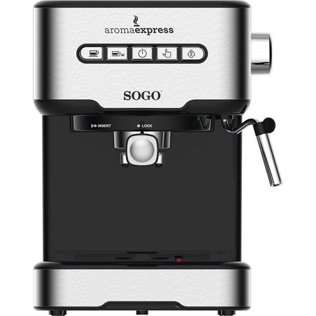 SOGO Pistonmachine met Stoompijpje - Espressomachine - 1.5L- 20 bar - RVS - 850W