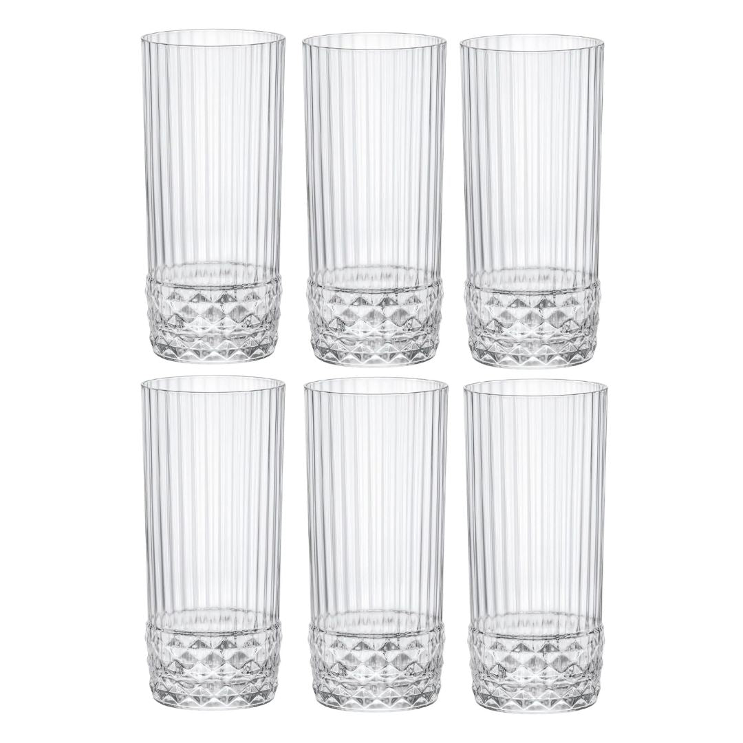 Bormioli Rocco America 20's Waterglazen - Cocktailglazen - Longdrinkglazen - 6 Stuks