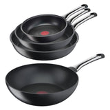 Tefal Excellence Pannenset - Koekenpannen Ø20/24/28cm + Wokpan Ø28cm - Inductie - Aluminium - Zwart