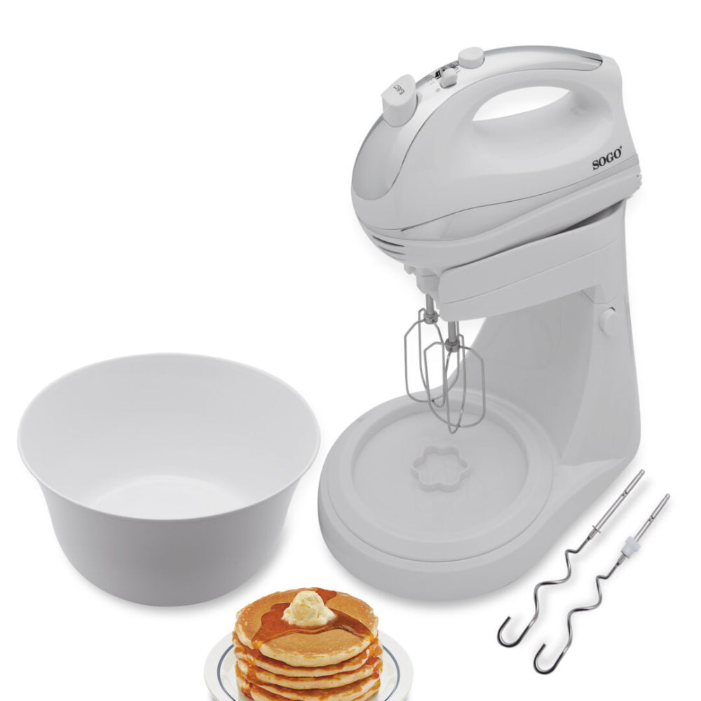 SOGO Keukenmixer met Roterende Mengkom - Keukenmachine - 3L - 5 Snelheden + Turbostand - 300W - Wit