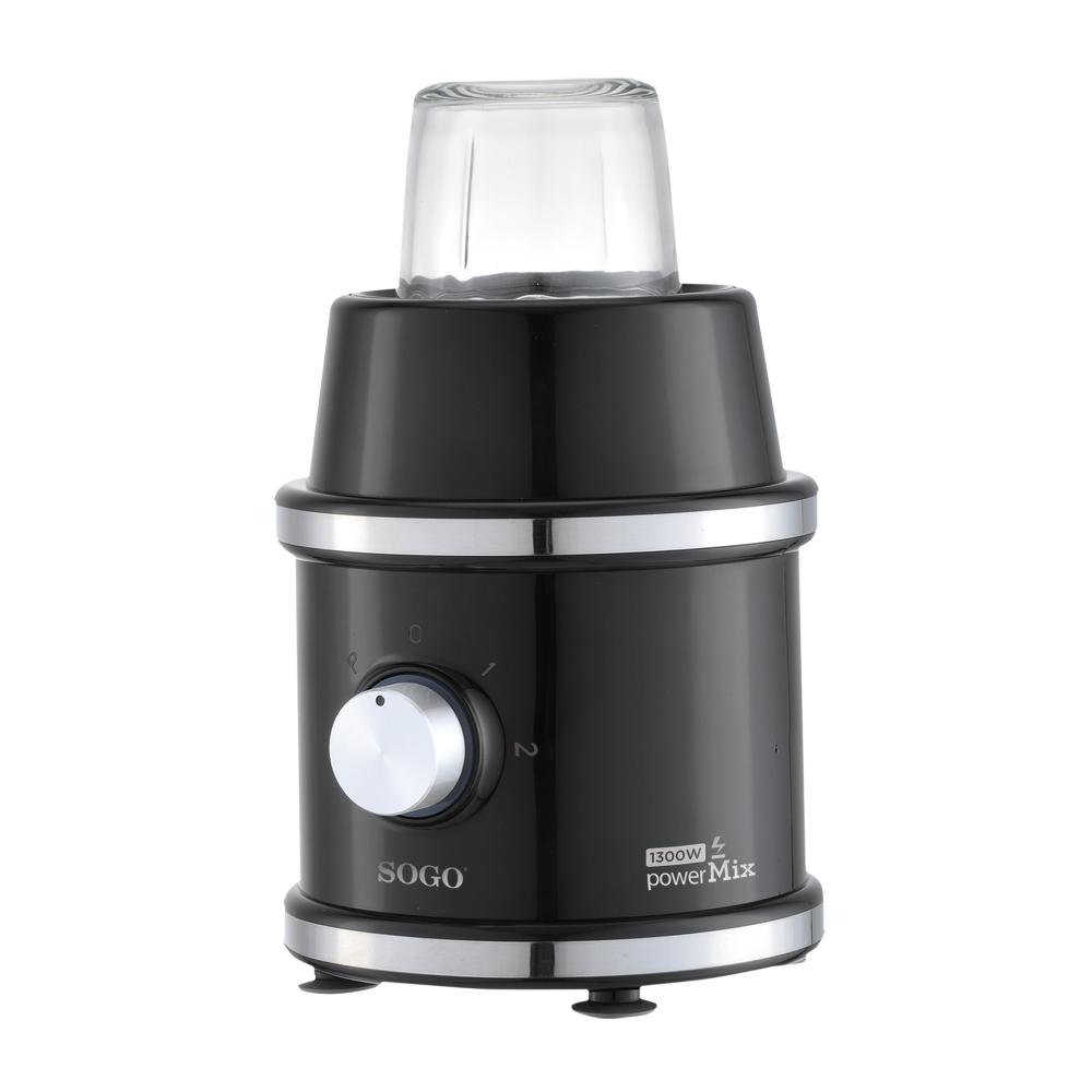 SOGO Blender en Hakmolen - Smoothie Maker - RVS messen - 1.5 Liter - 1300W - Zwart