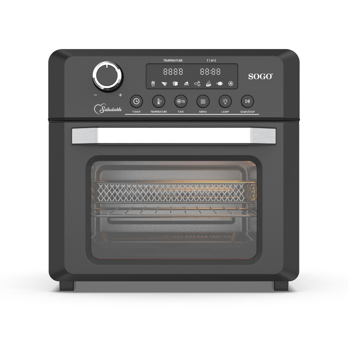 SOGO Airfryer en Oven met Accessoires - 18 liter - 8 kookprogramma's - Timer - 1500W