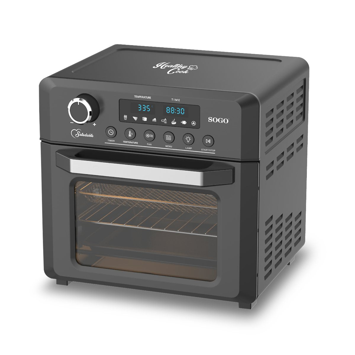 SOGO Airfryer en Oven met Accessoires - 18 liter - 8 kookprogramma's - Timer - 1500W