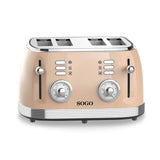 SOGO Retro Broodrooster - Ontdooifunctie - 6 Warmteniveaus - 4 Sneden - 1550W