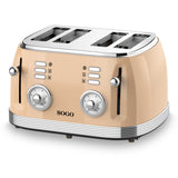 SOGO Retro Broodrooster - Ontdooifunctie - 6 Warmteniveaus - 4 Sneden - 1550W