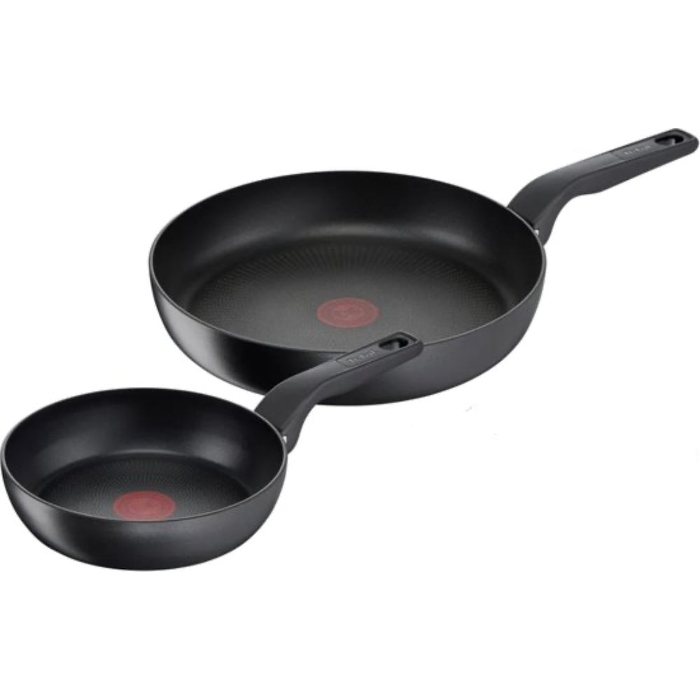 Tefal Hard Titanium Pro Pannenset - Koekenpannen - Ø24/28cm - Inductie - Zwart