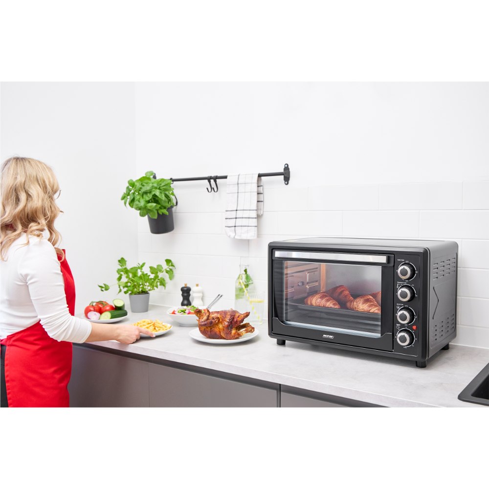 MPM Vrijstaande Elektrische Oven met Accessoires - 45 Liter - 2000W - Zwart