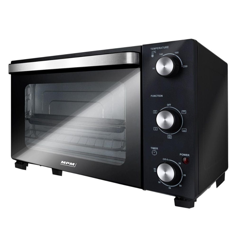 MPM Vrijstaande Elektrische Oven 22 Liter - Hete Lucht - Timer - 230°C - 1300W - Zwart