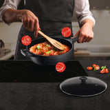 Tefal Trattoria Pro Hapjespan met Deksel - Ø28cm - Gietaluminium - Zwart Dealvolution