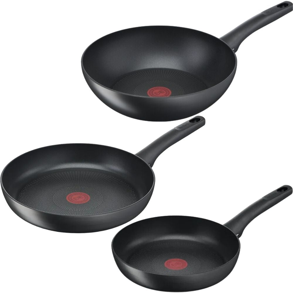 Tefal Ultimate Pannenset - Koekenpannen Ø24/28cm + Wokpan Ø28cm - Inductie - Aluminium - Zwart