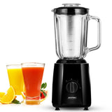 MPM Blender met Glazen Kan 1,5 Liter en RVS Messen - Puls-functie - 750W - Zwart