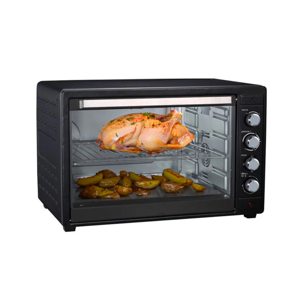 DCG Vrijstaande Oven XXL - 80 liter - 2800 Watt - Hetelucht - Met Bakplaat en Grillplaat - tot 230°C - Timer - Zwart