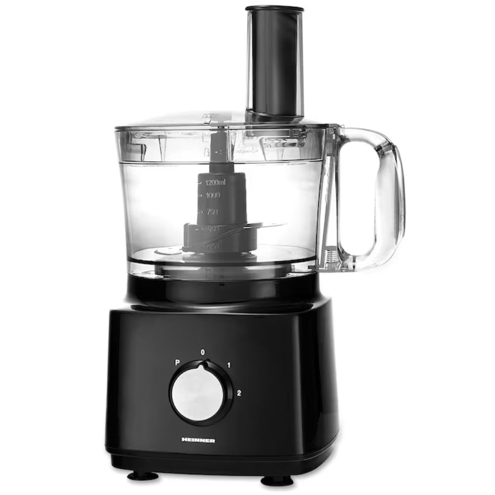 Heinner Foodprocessor met 1.2 liter Mengkom en 1.8 liter Blender - 750W - Keukenmachine Zwart