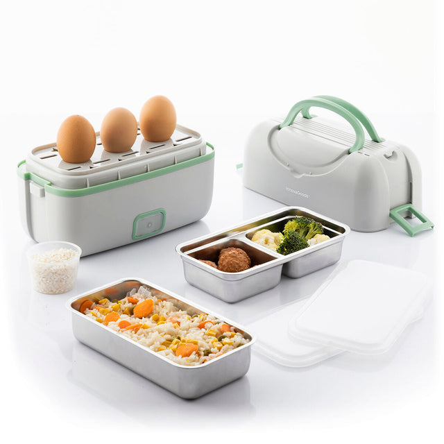 InnovaGoods Elektrische Stoomlunchbox - 2 Compartimenten.